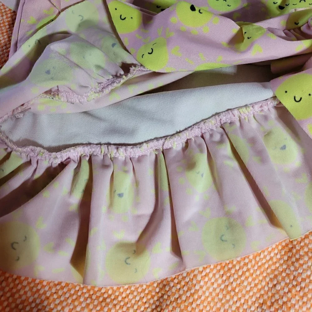 Cat & Jack Girls Swimsuit Top Pink And Yellow Sun's Size 18M